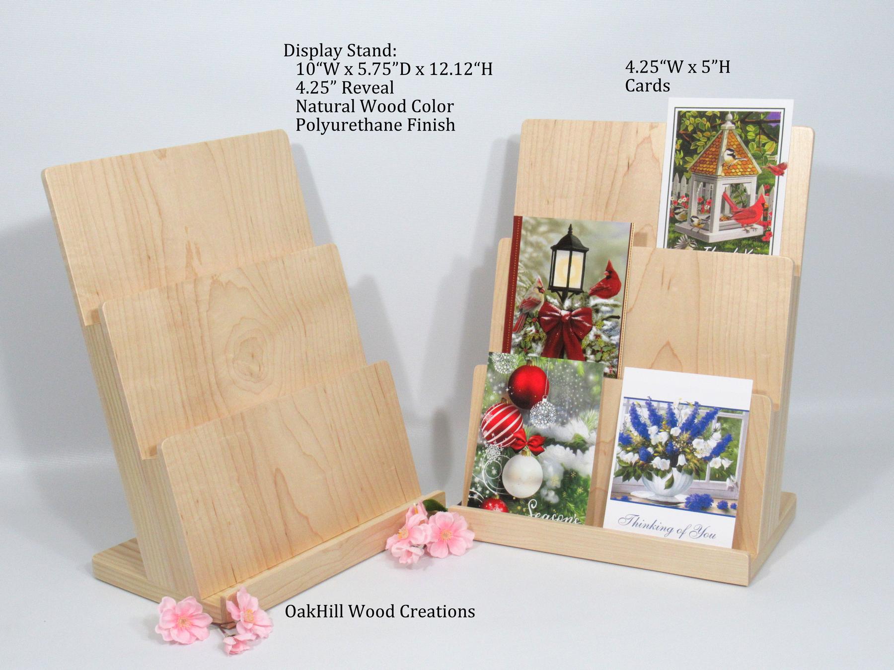 Wood Greeting Card Display Stand Display Stand 3 Tier
