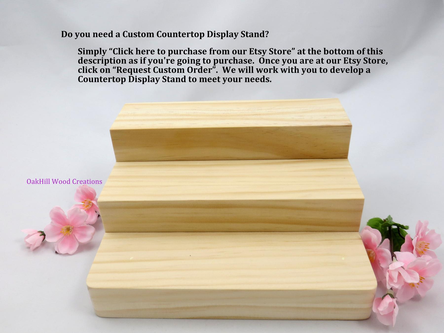 Wood Countertop Display Display Stand 3 Tier Wood Pop Stand