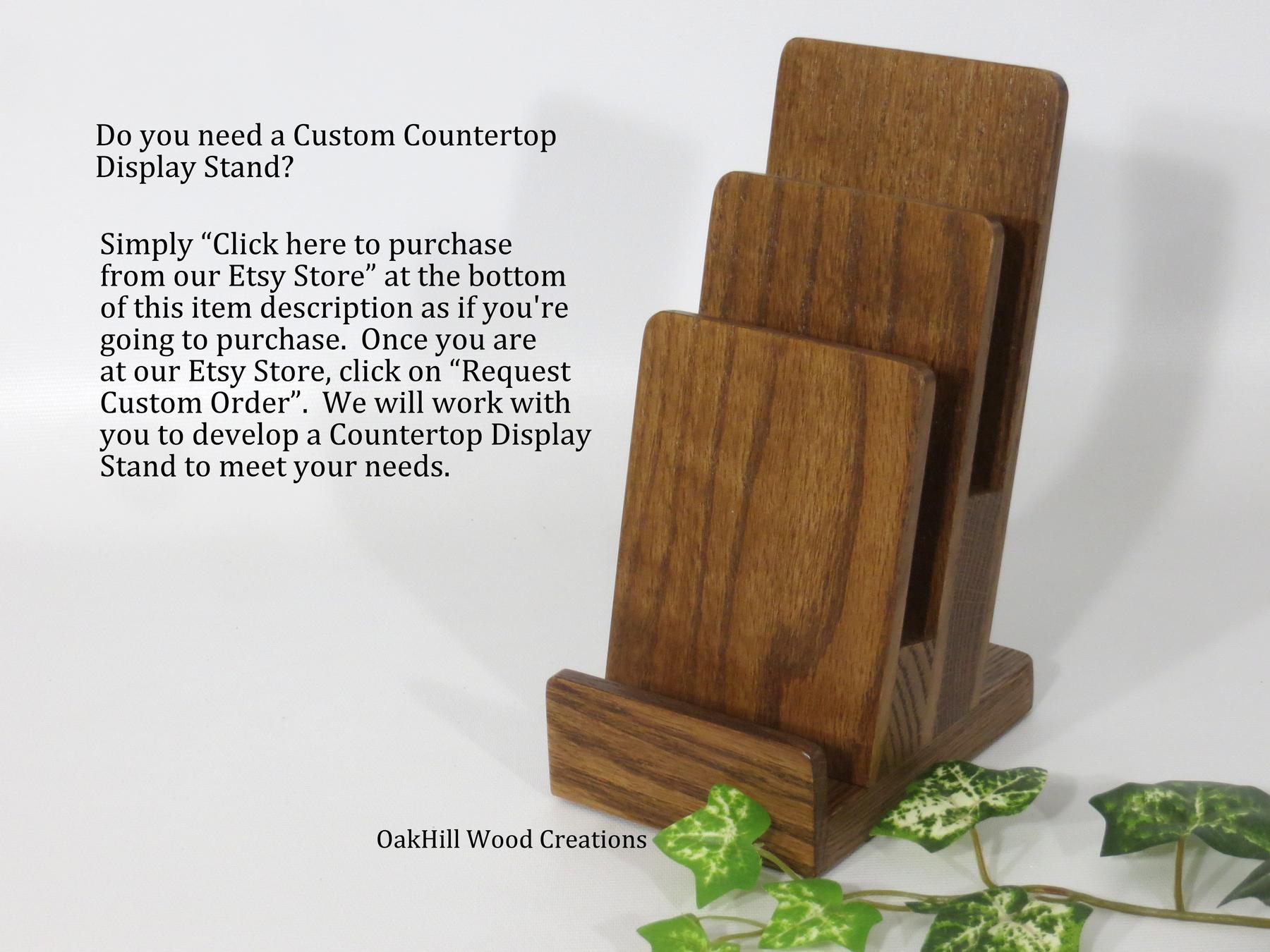 Brochure Holder, Countertop Stand, Display Stand, Wooden Display, Reception Display, Trade Show
