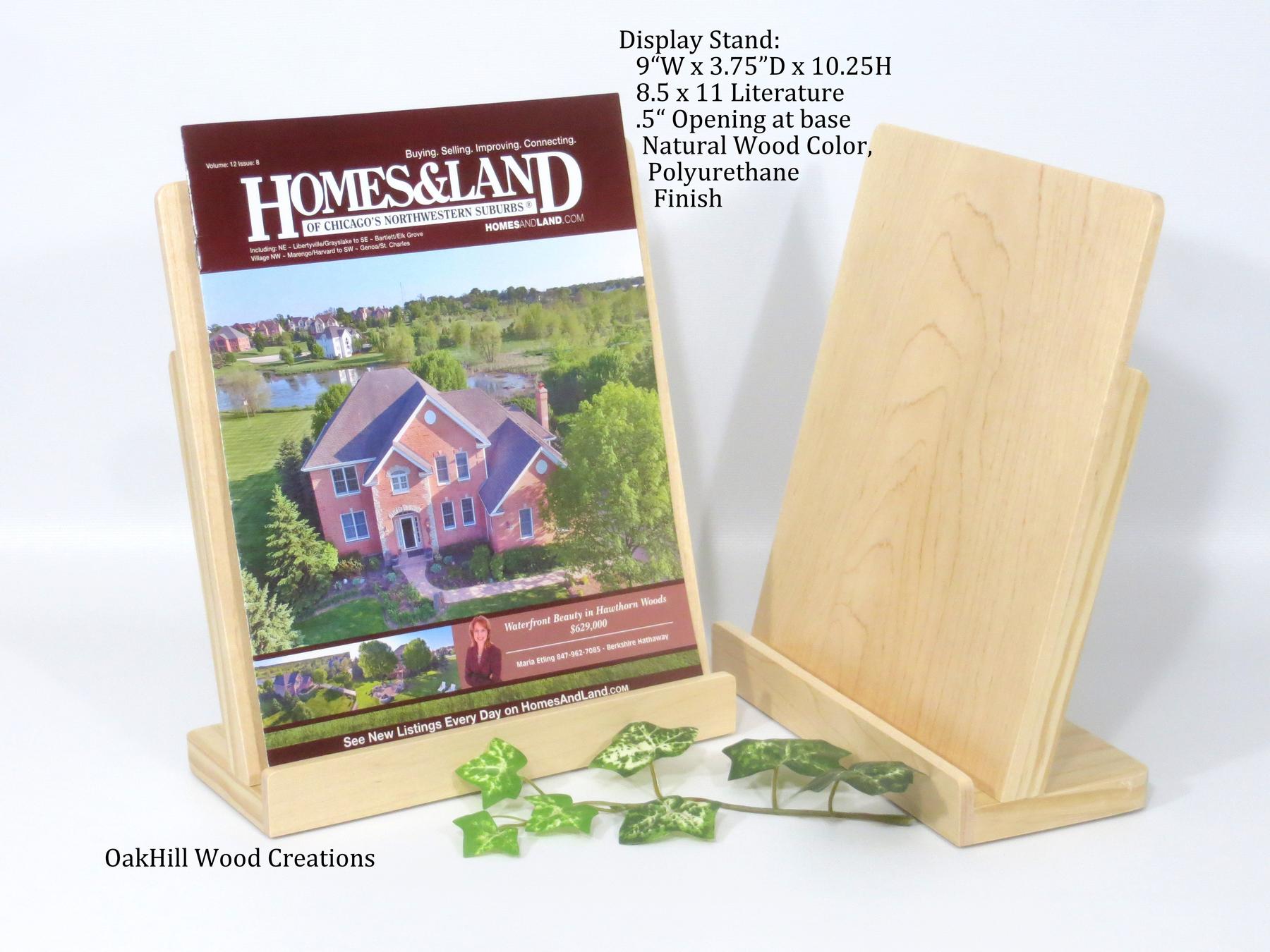 Wood Countertop Display Brochure Holder Wood Pamphlet Holder
